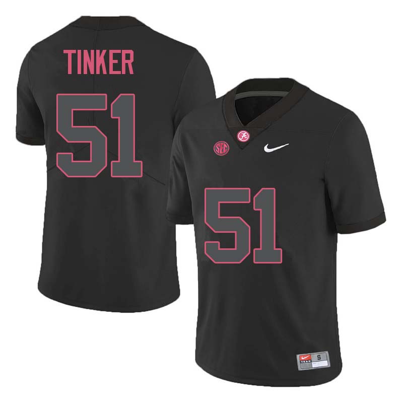 Men #51 Carson Tinker Alabama Crimson Tide College Football Jerseys Sale-Black